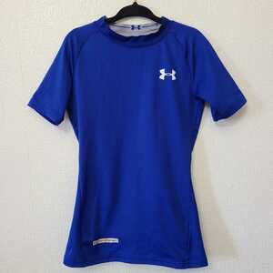 ☆UNDER ARMOUR/アンダーアーマー/キッズ/子供服/YMDサイズ/140cm相当/半袖/インナーシャツ/ブルー/HEAT GEAR/トップス/アンダーシャツ