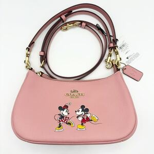 【DISNEY X COACH】テリ ショルダー バッグ！スケート！ピンク！