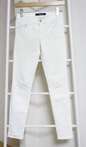 キャサリン妃愛用★J BRAND 811 Mid-Rise スキニーホワイトパンツ 24 アメリカ製 BLANC