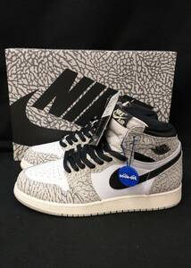 [黒タグ付・未使用] NIKE GS AIR JORDAN 1 AJ1 WHITE CEMENT ガールズ ジョーダン ホワイト セメント 白セメ 24.5cm FD1437-052 店舗受取可