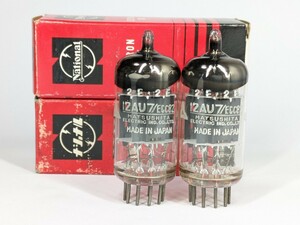 松下電器　12AU7/ECC82　同一ロット　2本　測定データあり　美品　MATSUSHITA　海外向け　真空管　18190