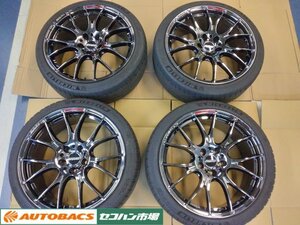 【中古品】RAYSレイズ HOMURAホムラ 2x7ホイル　1985+45 5H114　ミシュラン PILOT SPORT 4Sタイヤ　225/40ZR19 93Y