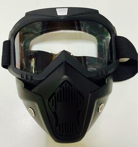 フルフェイスマスク　ゴーグル一体型　高視認性の透明レンズ スキースノボーバイクに