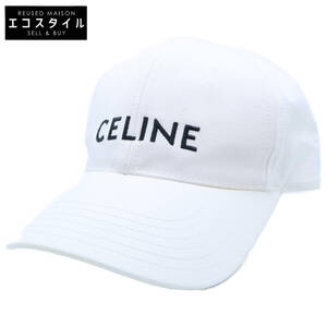 CELINE セリーヌ ホワイト 2AUS9969P.01BC CELINE ベースボールキャップ / コットン 帽子 L