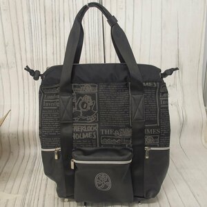 f002 2Fbag 美品 カステルバジャック CASTELBAJAC リュックサック 2WAY トートバッグ ナイロン×レザー 黒 ブラック