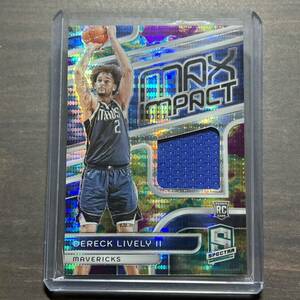 Dereck Lively II RC - Dallas Mavericks Memorabilia Max Impact /99 Celestial Parallel Prizm 2023-24 Panini Spectra Basketball NBA