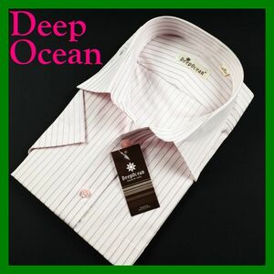 20Deep Ocean半袖レギュラーカラーシャツ 44 ストライプピンク