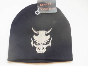 送料無料 ニット帽 デビル　悪魔　プリントコットンワッチ 未使用品 evil ways