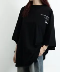 オーバーサイズ Tシャツ 英文字ロゴ 韓国 チュニック ロンT ゆったり