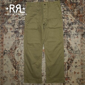 【名作】 RRL 13 Star HBT Barker Pants 【29×30】ヘリンボーンツイル ベイカー パンツ 1940s 米国陸軍 ヴィンテージ カーキ Ralph Lauren