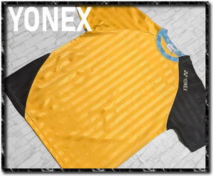 ★YONEX　ヨネックス　ロゴ入りストライプTシャツ　黄×黒☆