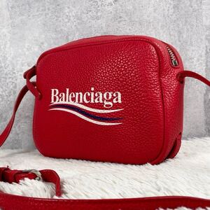 極美品 BALENCIAGA バレンシアガ エブリデイ ショルダーバッグ クロスボディ サコッシュ 斜めがけ 肩掛け ファスナー レザー ステッチ 金具