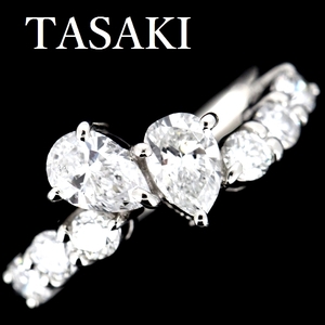 田崎真珠 TASAKI ダイヤモンド 1.08ct リング Pt900 ペアシェイプ