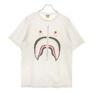 A BATHING APE アベイシングエイプ SHARK TEE シャークプリント半袖カットソー 半袖Tシャツ ホワイト