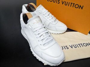 ヴィトン 6.5 LOUIS VUITTON ♯GO0198 モノグラムコンビレザー ランウェイ スニーカー オフホワイト 箱付 9259