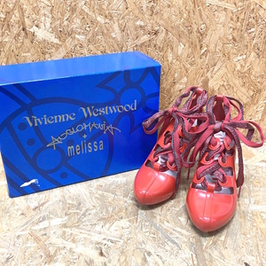 Vivienne Westwood × melissa レースアップ パンプス レッド サイズ6 [jgg]