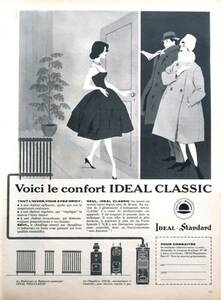 IDEAL Standard ストーブ 暖房 ヒーター 広告 1960年代 欧米 雑誌広告 ビンテージ ポスター風 インテリア フランス