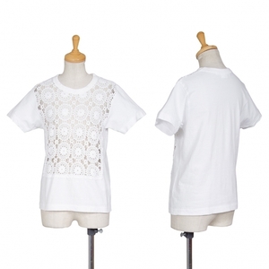 コムコム コムデギャルソンCOMME des GARCONS フロントレース切替デザインTシャツ 白XS 【レディース】