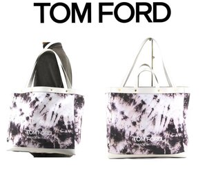 45万新品◆TOMFORD トムフォード 大容量2wayロゴ入りトートバッグ オフ白マルチカラー 1円