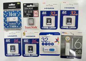 G「21382」未開封　USB　SDHC　SanDisk　サンディスク　TOSHIBA　東芝　エレコム　など　16GB　32GB　まとめて　セット
