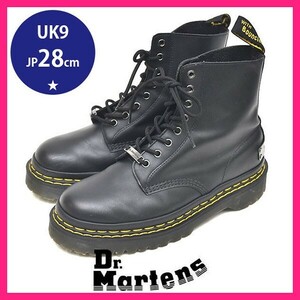 美品 ドクターマーチン Dr.Martens 1460 BEX DS PLTD 27880001 ロゴメタルチャーム 8ホール メンズ ブーツ 黒 UK9(JP28cm) sh24-1047