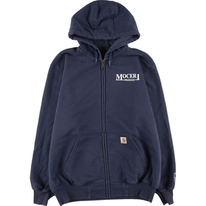 古着 カーハート Carhartt ORIGINAL FIT バックプリント スウェットフルジップパーカー メンズL /eaa411183