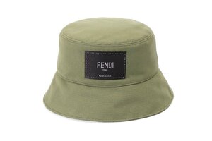 フェンディメンズ バケットハット カーキ コットン ロゴ サイズＬ 約60cm FENDI HAT FXQ801 AIKH F0QG2 KHAKI 新品/3