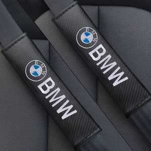 2個セット BMW ビーエムダブリュー カーボンファイバー シートベルトパッド シートベルトカバー ショルダーパッド ロゴ刺繍 c