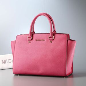 MG3271▽マイケルコース MICHAEL MICHAEL KORS*レザーハンドバッグ*トートバッグ*鞄*30S3GLMS7L*ピンク