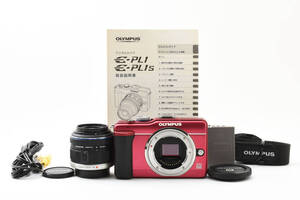 ★外観美品★ 【ショット数 6,752回】 オリンパス OLYMPUS E-PL1S レッド レンズキット OB1759 #50