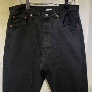 OLD PARK × Levi’s 再構築 ブラック L デニムパンツ ヴィンテージ 501 黒 リメイク カスタム 90s