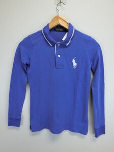 【感謝セール】RALPH LAUREN(ラルフローレン) 長袖ポロシャツ 青紫 レディース XXS ゴルフウェア 1809-0123 中古