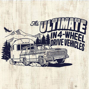 ■ULTIMATE Tシャツ■XLサイズ（ホワイトxネイビー）アメリカ　アメ車　ワゴニア　ジープ　JEEP 4WD