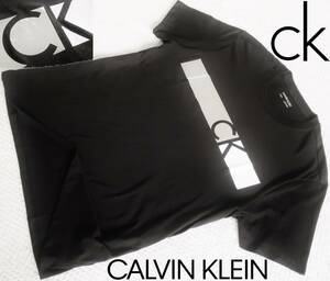 新品★カルバン クライン★セクシーな ブラック Tシャツ★光沢 シルバー ホワイト ロゴプリント 黒 白 XL★CALVIN KLEIN☆517