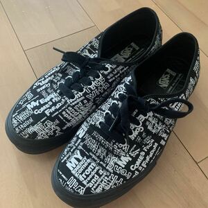 【COMME des GARCONS × VANS】コムデギャルソン　バンズ オーセンティック スニーカー 28cm ブラック×ホワイト 総柄シューズ 靴 721278