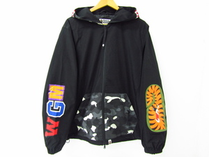 A BATHING APE ア・ベイシングエイプ ナイロンパーカー ナイロンジャケット シャーク SIZE:M♪FG5755