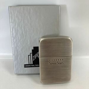 【未使用美品】ZIPPO ジッポー オイルライター セブンスター シルバーカラー 保存箱付き 火花OK【 MM-11094】