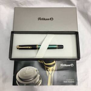 【使用わずか】Pelikan ペリカン スーベレーン M400 緑縞 14K F 細字 ギフトボックス付 保証書付