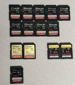 SanDisk サンディスク SDカード 256GB×1枚 32GB×11枚 64GB×2枚　完全動作品　★送料無料★