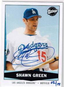 MLB 2004 UD SP Authentic Buy Back Autograph Shawn Green 02/15 Auto Upper Deck バイバック 直筆サイン ショーン・グリーン