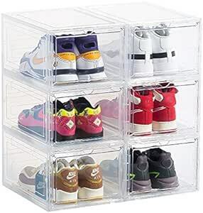 シューズボックス 収納ボックス クリアケース スニーカー 靴 収納 ボックス 透明 靴棚 多層 開閉扉 折り畳み 組み立て式 小物