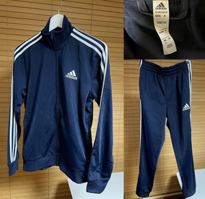 【激安1点のみ 国内正規品】adidas アディダス PRIMEGREEN ジャージ 上下 セットアップ ジャケット パンツ M ネイビー系 USED