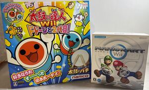 ★ 格安スタート！送料込み！ソフトなし Wii 太鼓の達人Wiiドドーンと2代目コントローラー マリオカートWiiハンドル 太鼓とバチ ☆