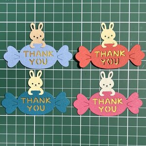 （4458GC②）キャンディとうさぎ　thank you★カット