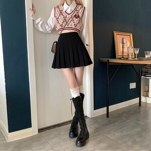 プリーツスカート タックスカート カワイイ フリフリ 制服スカート ミニ 