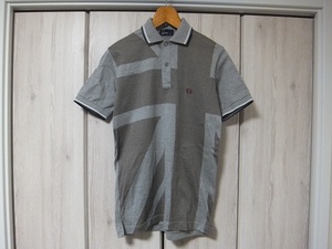 FREDPERRY ユニオンジャックポロシャツ S グレー☆フレッドペリー 日本製