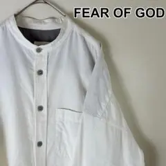 良品 FEAR OF GOD 4TH ノーカラーロングワイシャツ ホワイト