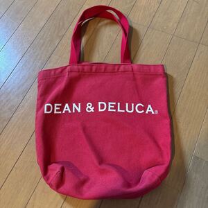 DEAN & DELUCA ディーンアンドデルーカ トートバッグ キャンバス エコバッグ　赤　5TH ANNIVERSARY