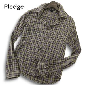 Pledge プレッジ 秋冬 長袖 チェック ネル★ シャツ Sz.50　メンズ 日本製　C4T08018_9#B