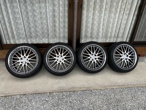 美品! WORK 19インチ VS MS ホイール タイヤセット PCD114.5 8.5J +41 9.5J+39 TOYO 225/40/19 255/35/19　8〜9部山 バリ溝！18年製 